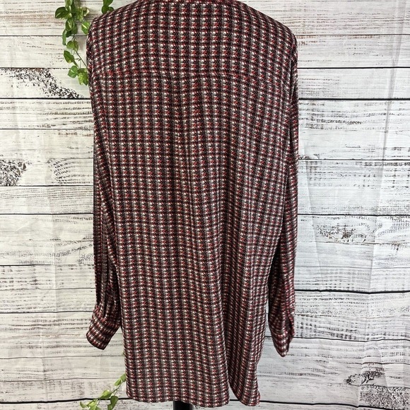 Lord & Taylor Blouse Tunic size Extra Large Red Black Career Church Executive - Picture 11 of 12